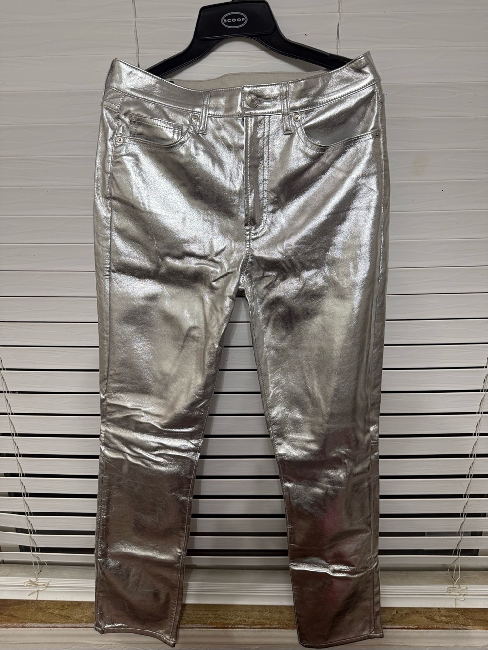GAP Silver Metallic High-Rise Skinny Jeans